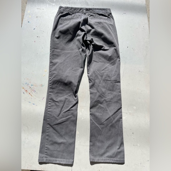 Men's Brixton Pants Gray Solid Reverse 32x32 Flat Front Skate Chino Casual Work - Picture 11 of 15